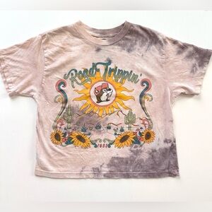 Buc-ee’s Road Trippin' Tie-Dye Hippie Cropped 100% Cotton Baby Tee T-Shirt SM